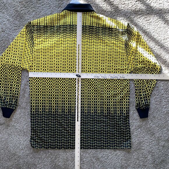 OfficialSports Soccer NISOA Referee Jersey Yellow Black Patterned Long Sleeve LG - Picture 7 of 7